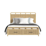 Ridgemont King Storage Bed in Natural - Tampa Furniture Outlet