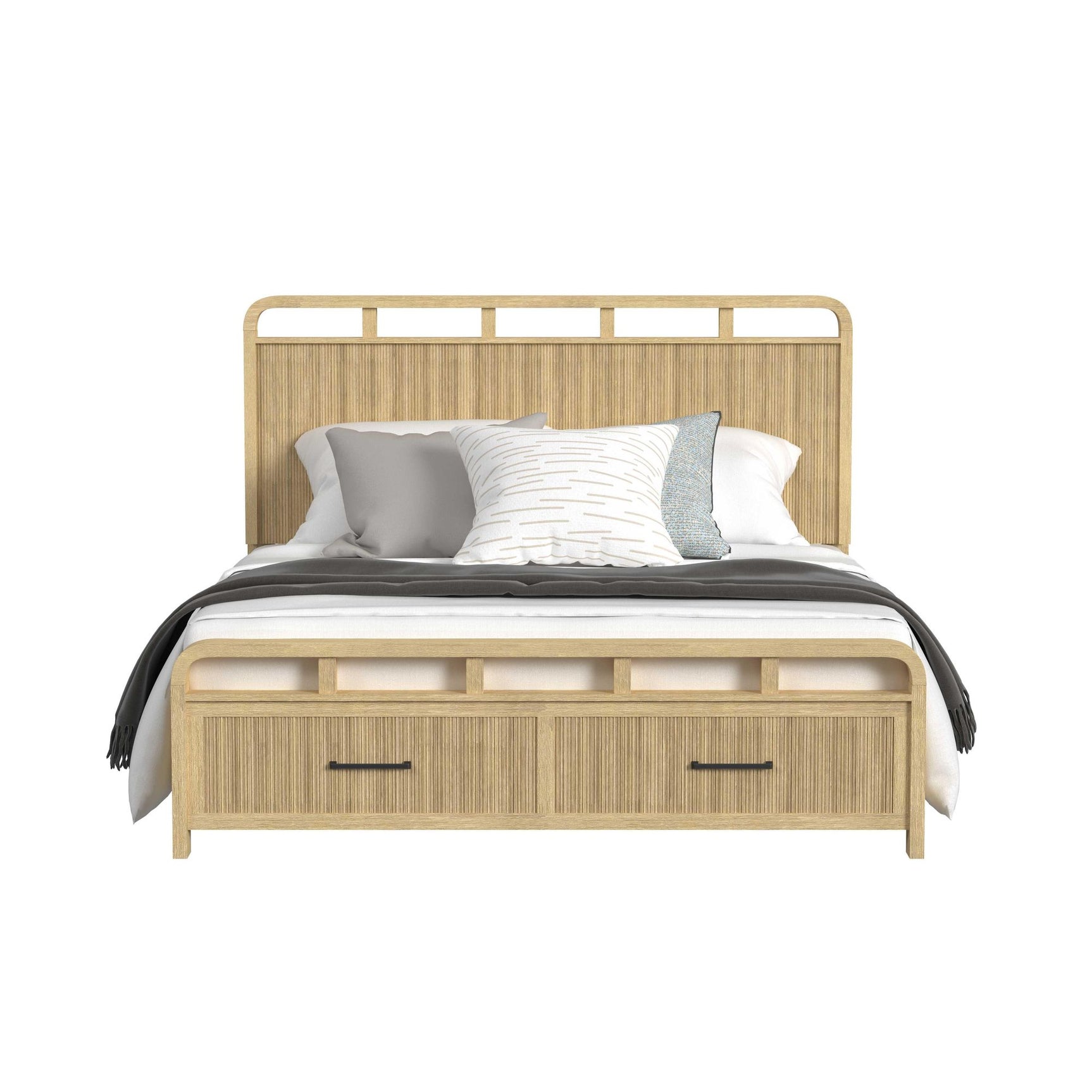 Ridgemont King Storage Bed in Natural - Tampa Furniture Outlet