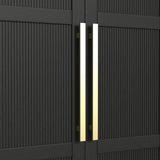 Ridgemont Large Bookcase in Black with Grain - Tampa Furniture Outlet
