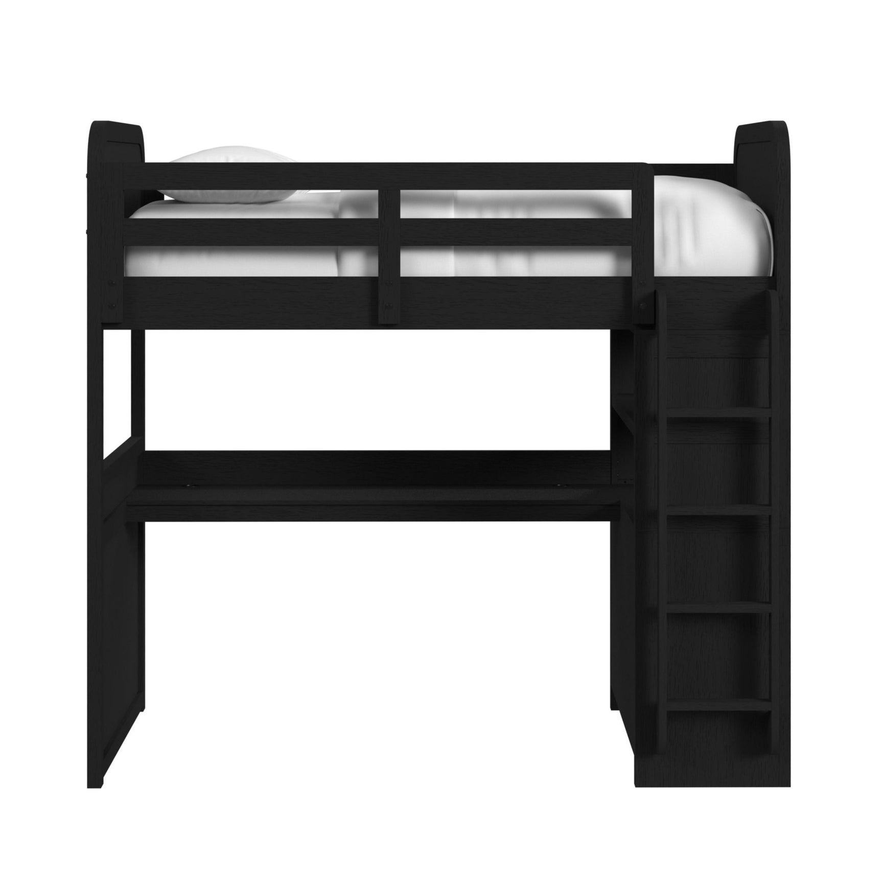 Ridgemont Loft Complete Bunk Bed in Black with Grain
