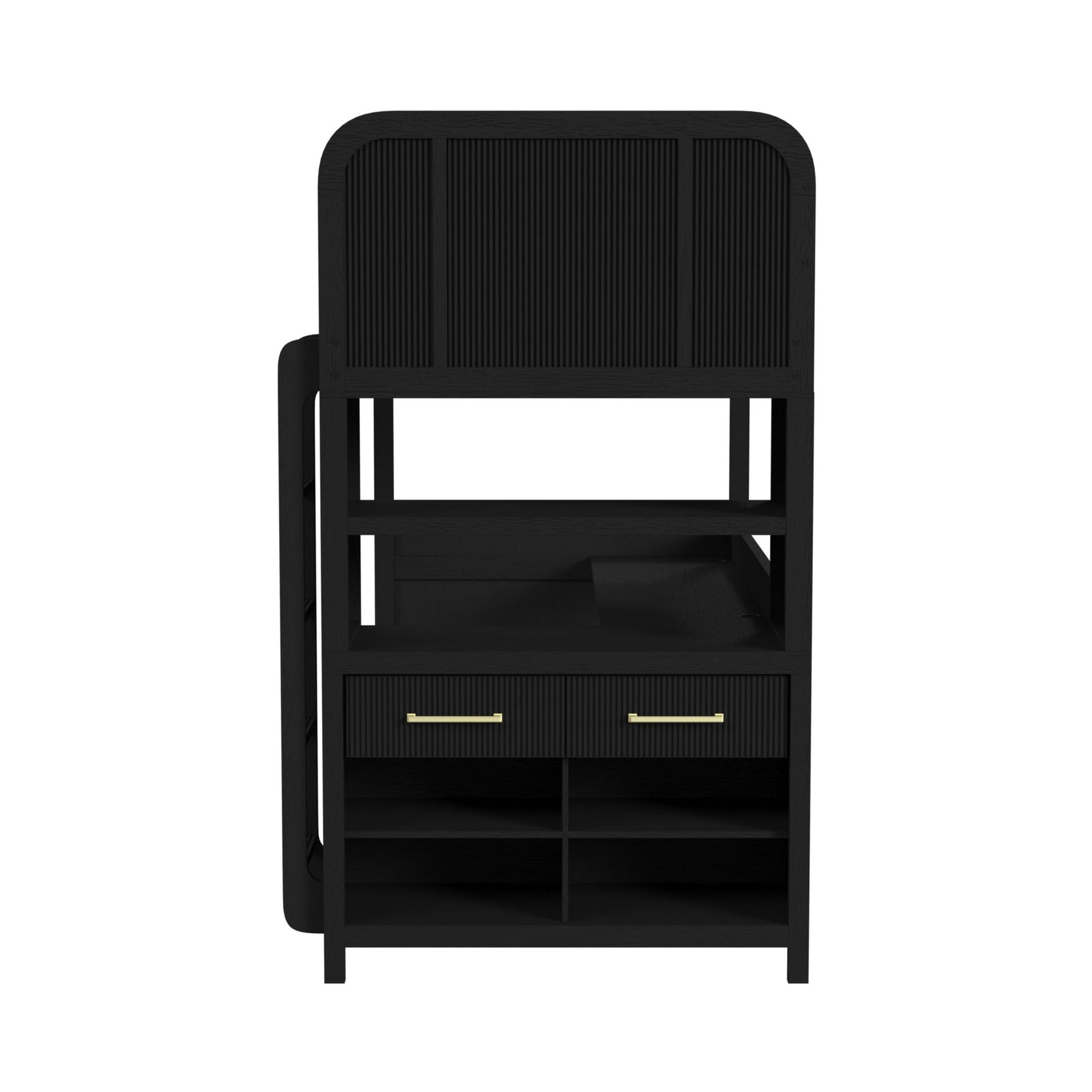 Ridgemont Loft Complete Bunk Bed in Black with Grain