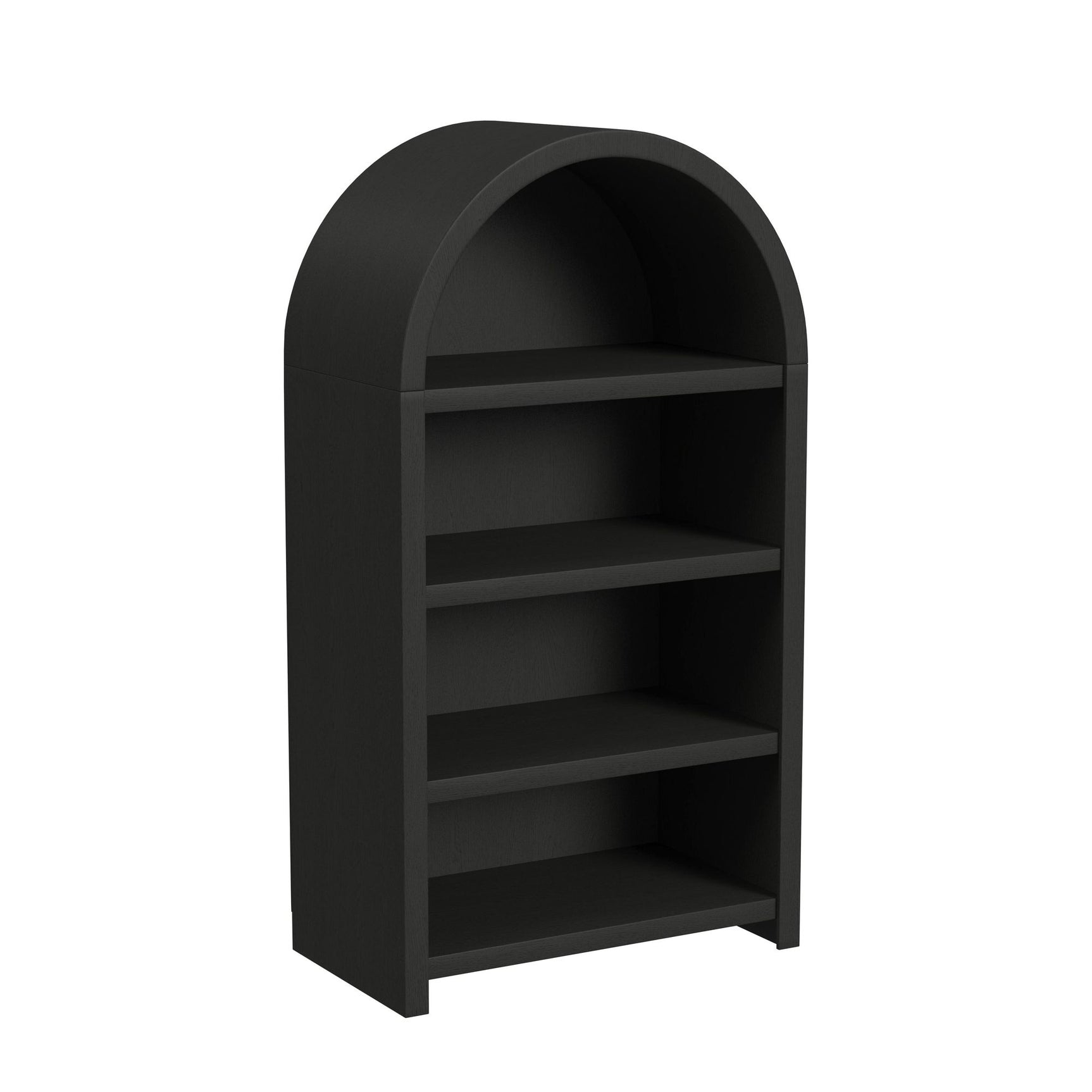 Ridgemont Open Bookcase in Black with Grain - Tampa Furniture Outlet