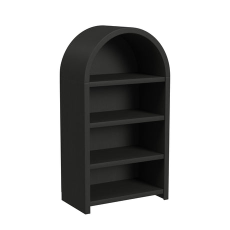 Ridgemont Open Bookcase in Black with Grain - Tampa Furniture Outlet