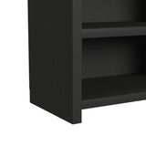 Ridgemont Open Bookcase in Black with Grain - Tampa Furniture Outlet