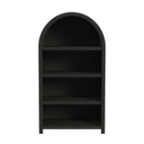 Ridgemont Open Bookcase in Black with Grain - Tampa Furniture Outlet