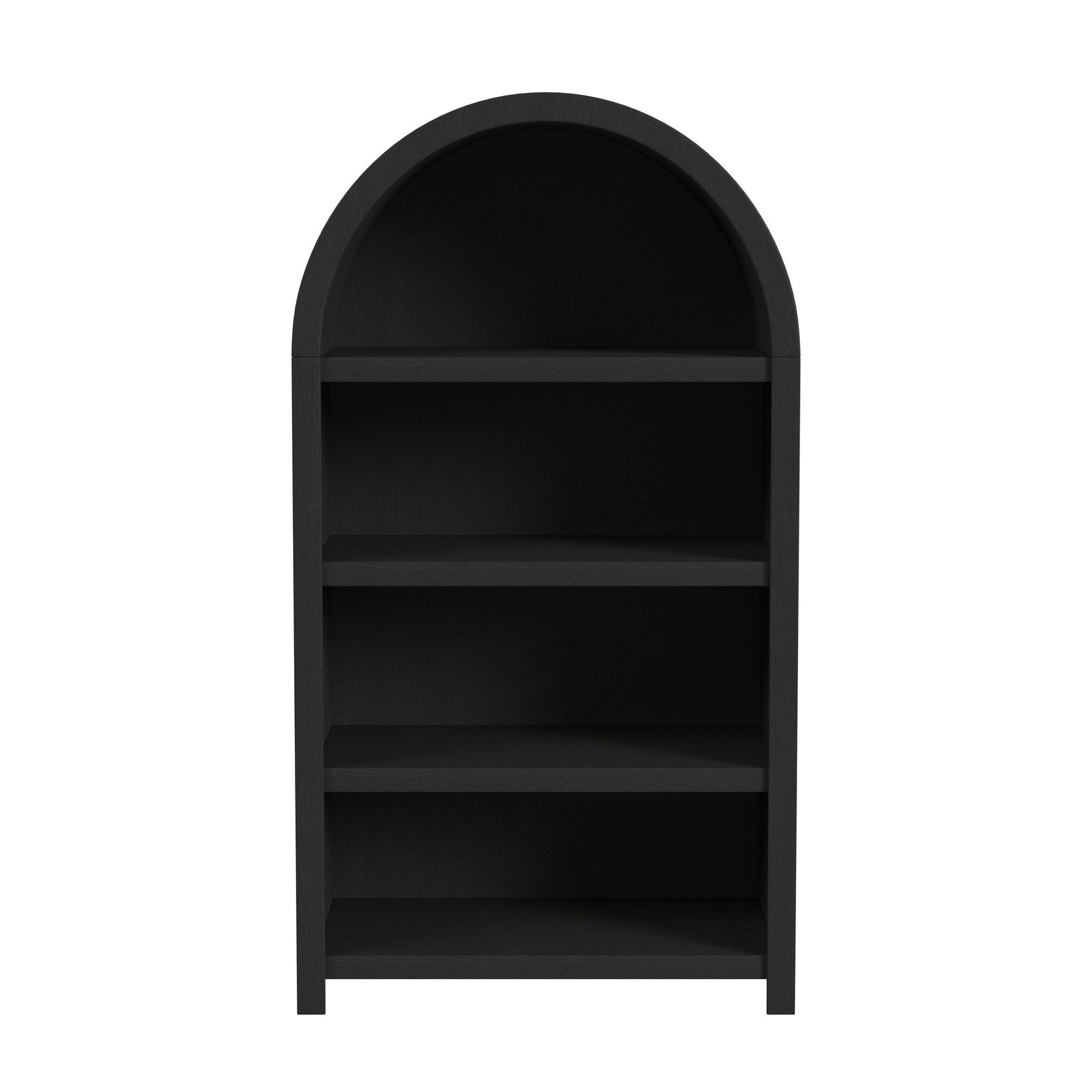 Ridgemont Open Bookcase in Black with Grain - Tampa Furniture Outlet