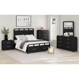 Ridgemont Dresser and Mirror Set in Black with Grain - Tampa Furniture Outlet