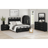 Ridgemont Dresser and Mirror Set in Black with Grain - Tampa Furniture Outlet