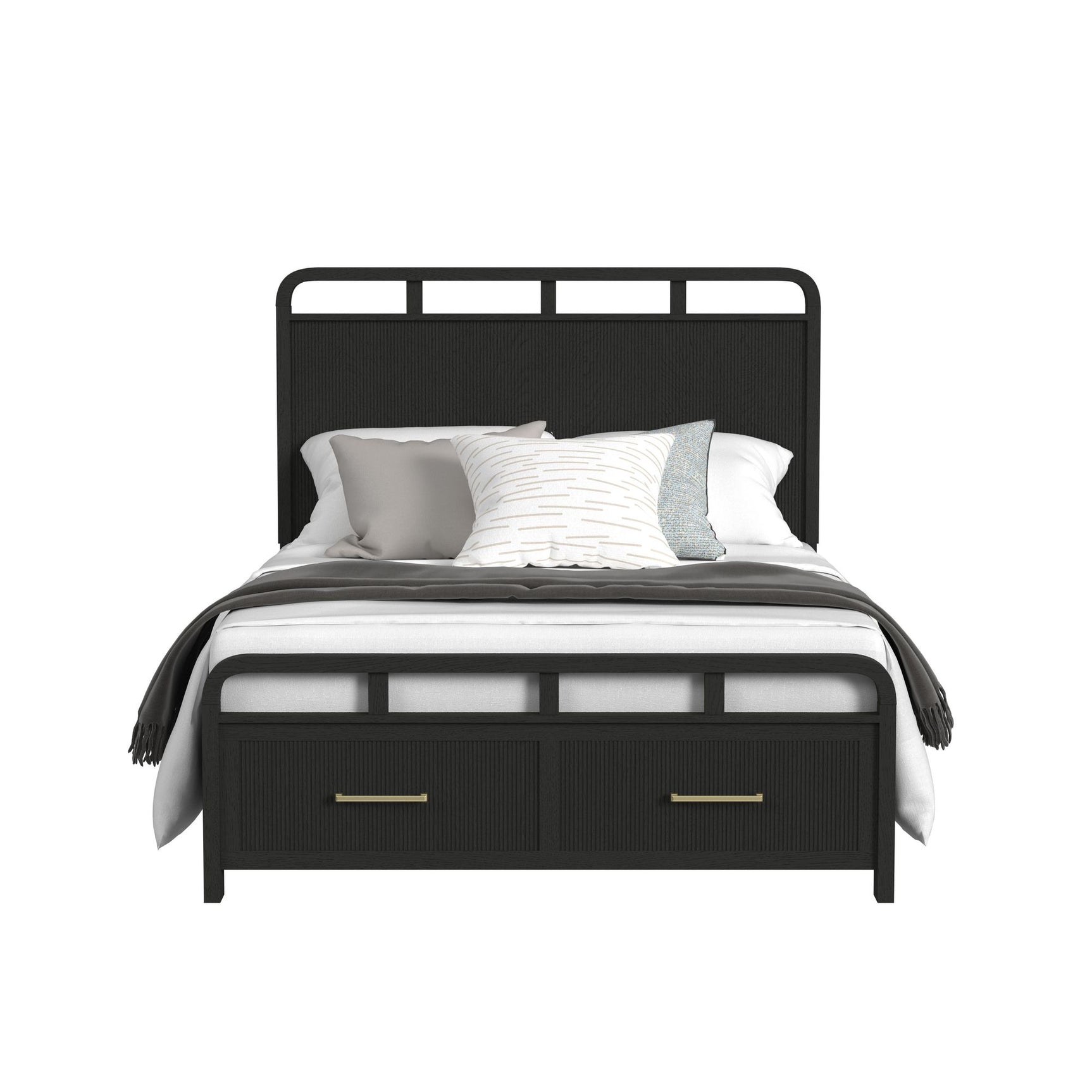 Ridgemont Full Storage Bed in Black with Grain - Tampa Furniture Outlet