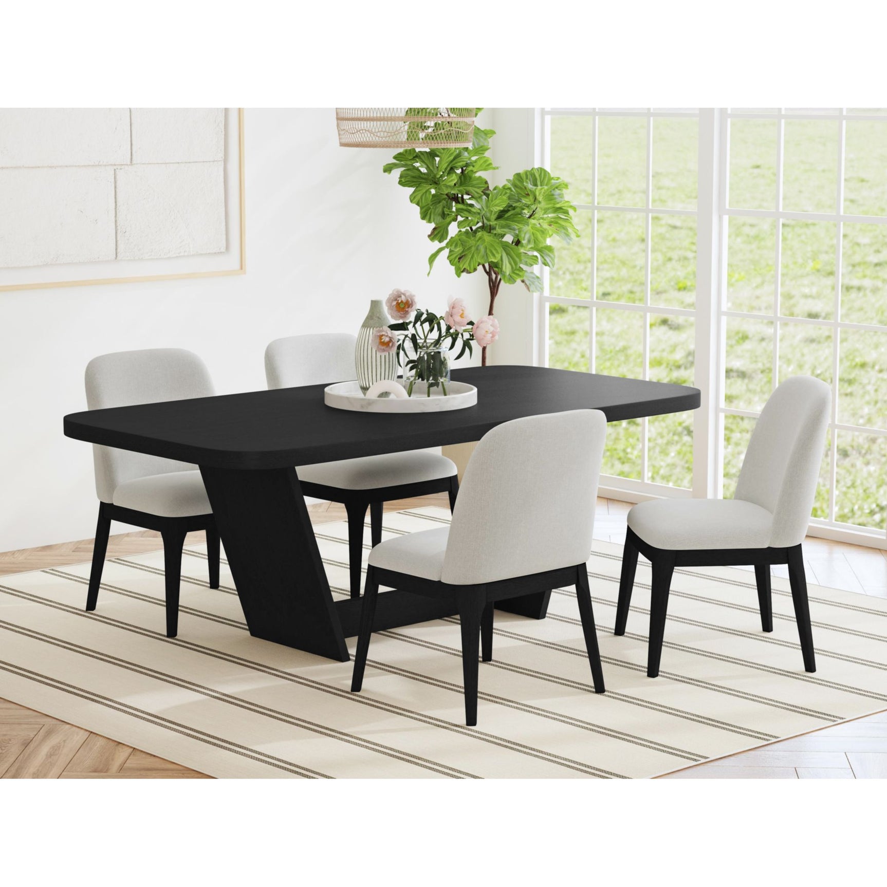 Rosalie Dining Side Chair in Black (2 Per Carton) - Tampa Furniture Outlet