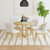 Sylvie Dining Side Chair with White Fabric in Natural (2 Per Carton) - Tampa Furniture Outlet