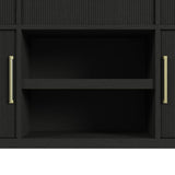 Ridgemont Server in Black with Grain - Tampa Furniture Outlet