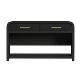 Ridgemont Sofa Table with Bottom Shelf in Black with Grain - Tampa Furniture Outlet