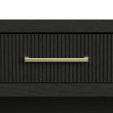 Ridgemont Sofa Table with Bottom Shelf in Black with Grain - Tampa Furniture Outlet