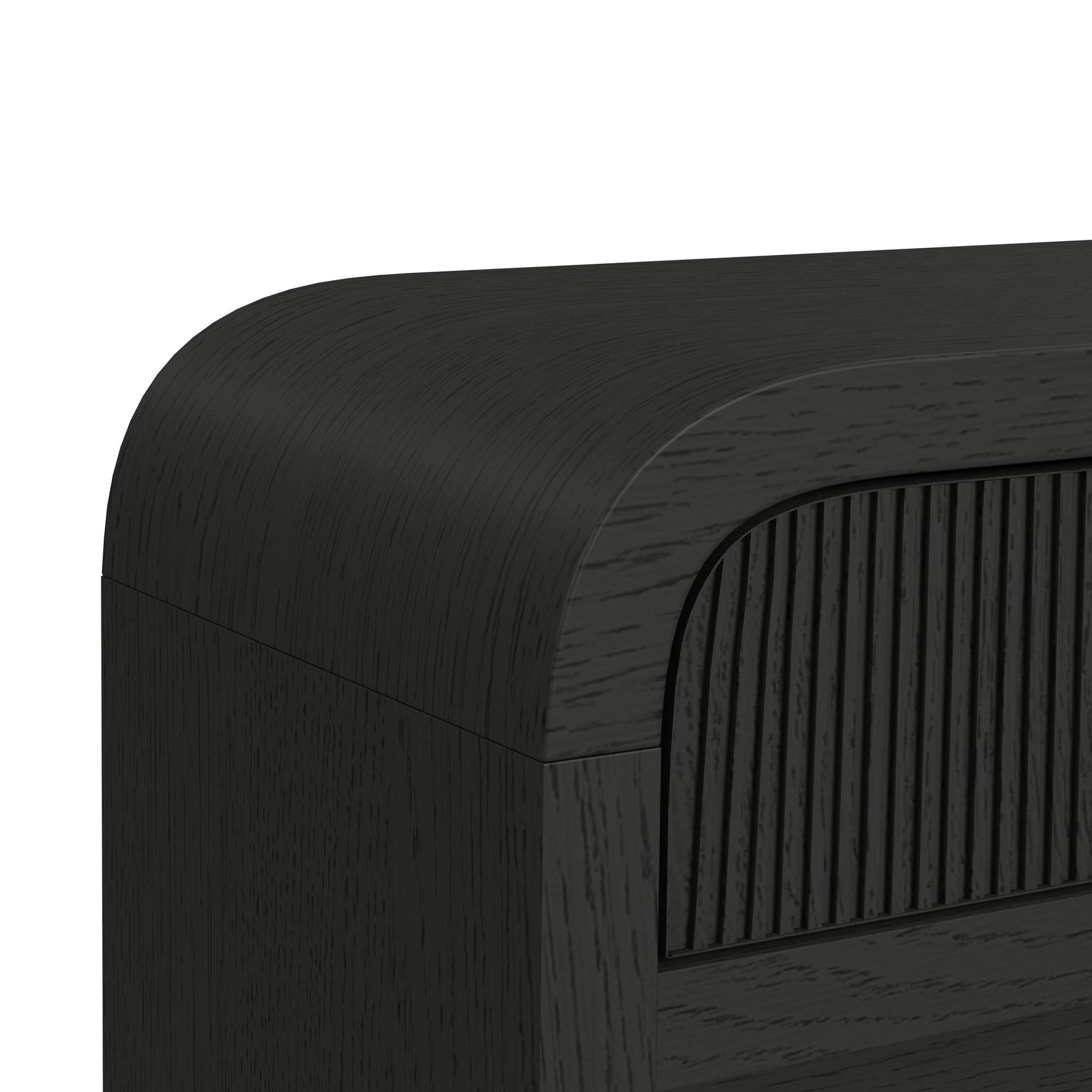 Ridgemont Sofa Table with Bottom Shelf in Black with Grain - Tampa Furniture Outlet