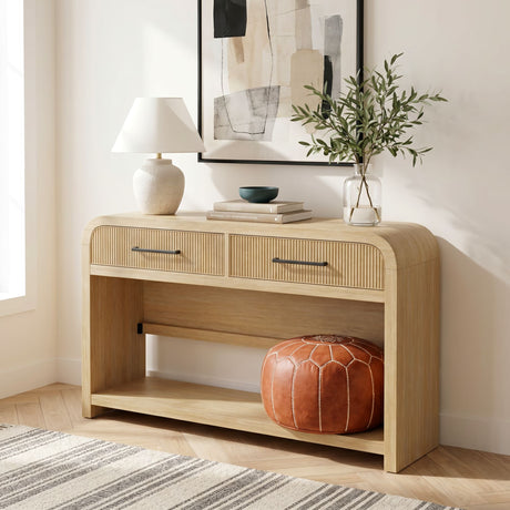 Ridgemont Sofa Table with Bottom Shelf in Natural – SKU T-14440-6-ST | Elements