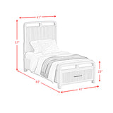 Ridgemont Twin Storage Bed in Black with Grain