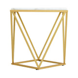 Riko Square End Table W/Gold Metal Leg