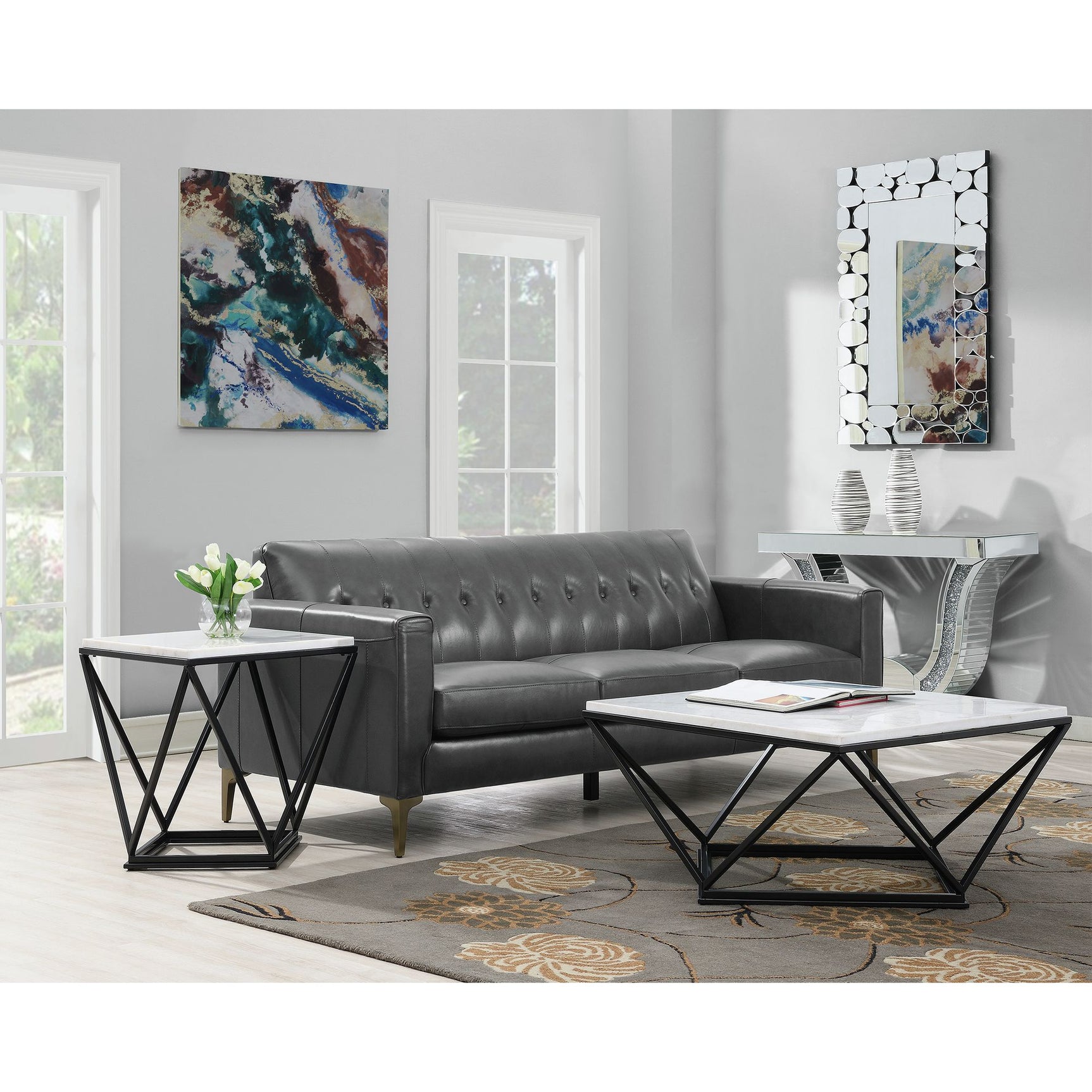 Riko End Table W/ Metal Leg – SKU CRK100ET | Elements