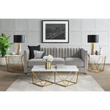 Riko Square End Table W/Gold Metal Leg – SKU CRK120ET | Elements
