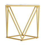 Riko Square End Table W/Gold Metal Leg - Tampa Furniture Outlet