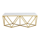 Riko Rectangular Coffee Table W/Gold Metal Leg - Tampa Furniture Outlet