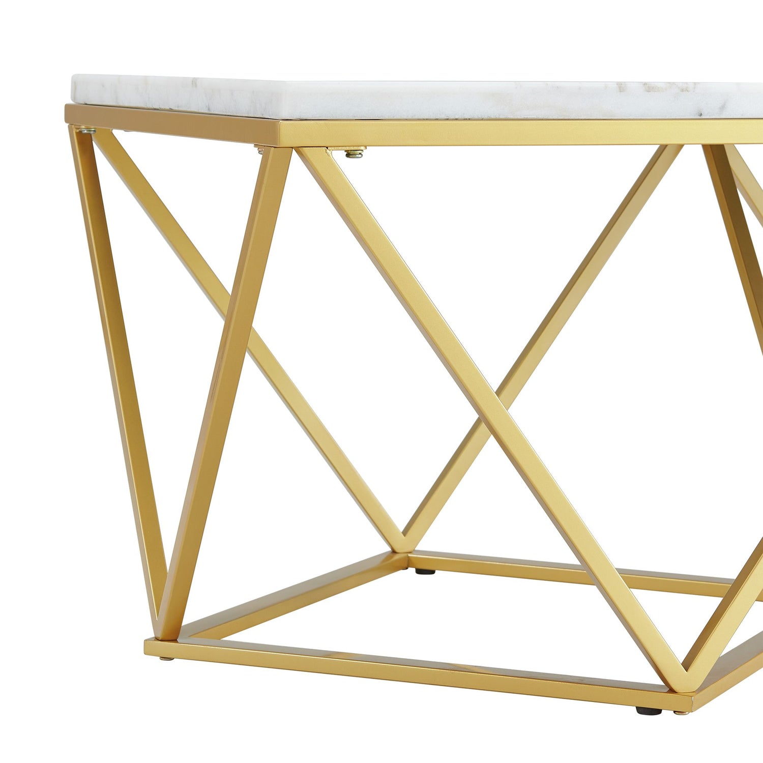 Riko Rectangular Coffee Table W/Gold Metal Leg - Tampa Furniture Outlet