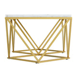 Riko Rectangular Coffee Table W/Gold Metal Leg - Tampa Furniture Outlet