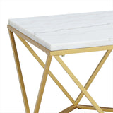 Riko Rectangular Coffee Table W/Gold Metal Leg - Tampa Furniture Outlet