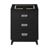 Rio Nightstand with Electronic Features in Black - Tampa Furniture Outlet