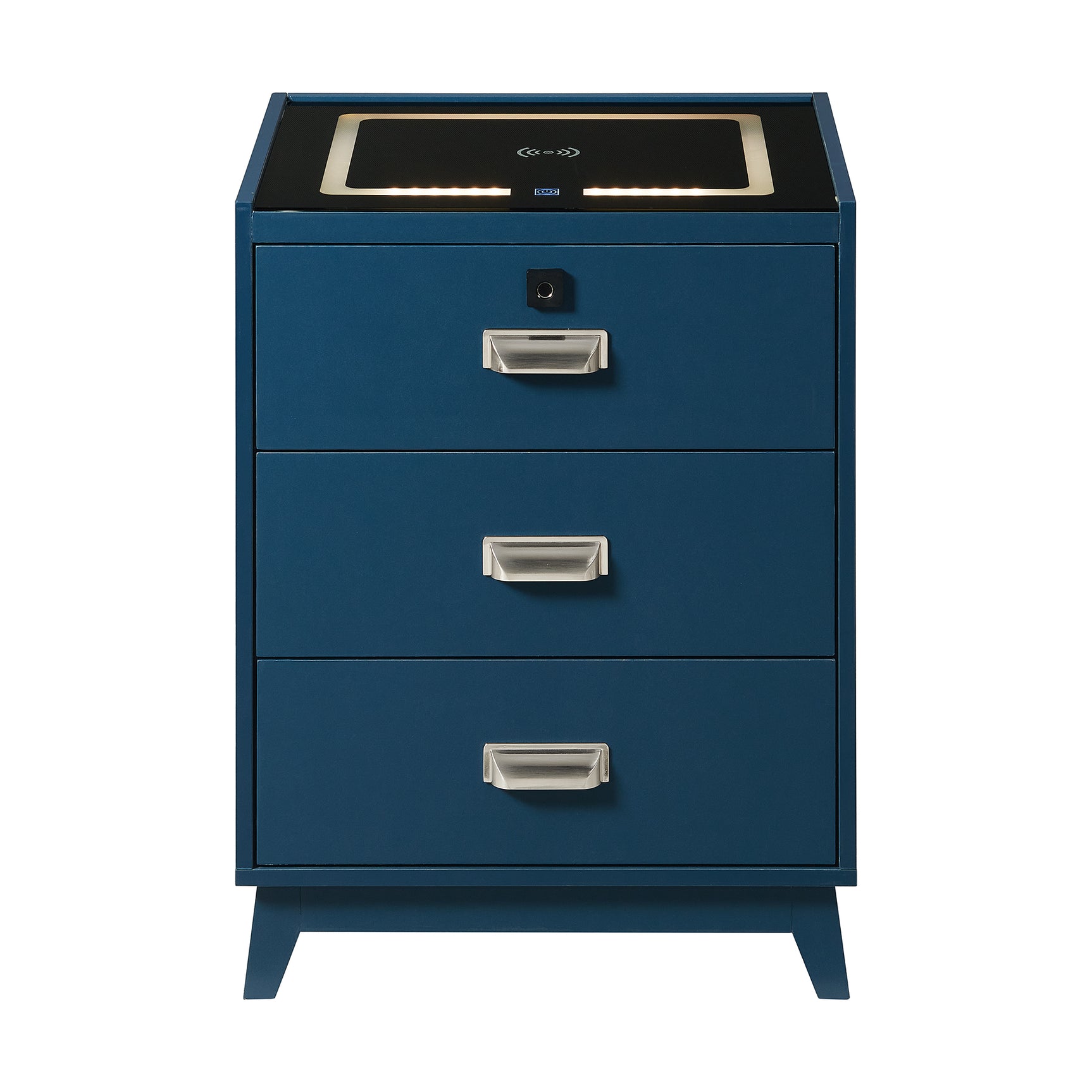 Rio Nightstand with Electronic Features in Blue - Tampa Furniture Outlet