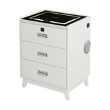 Rio Nightstand with Electronic Features in White - Tampa Furniture Outlet