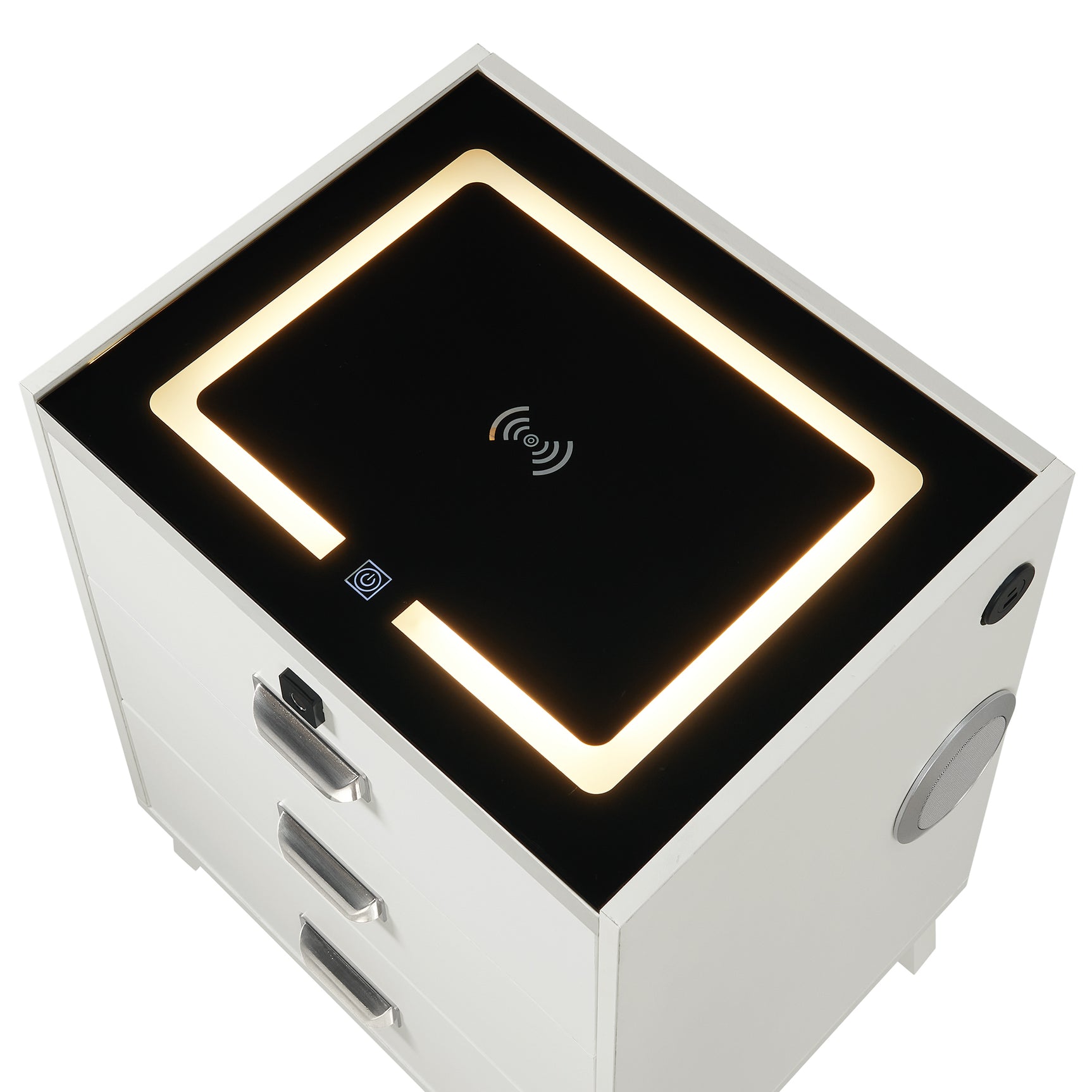 Rio Nightstand with Electronic Features in White - Tampa Furniture Outlet