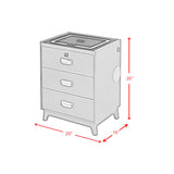Rio Nightstand with Electronic Features in Blue