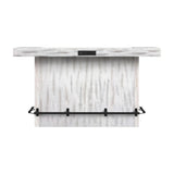 Rogen Rustic Bar Table with Ice Tray, USB and Power in Rustic White - Tampa Furniture Outlet