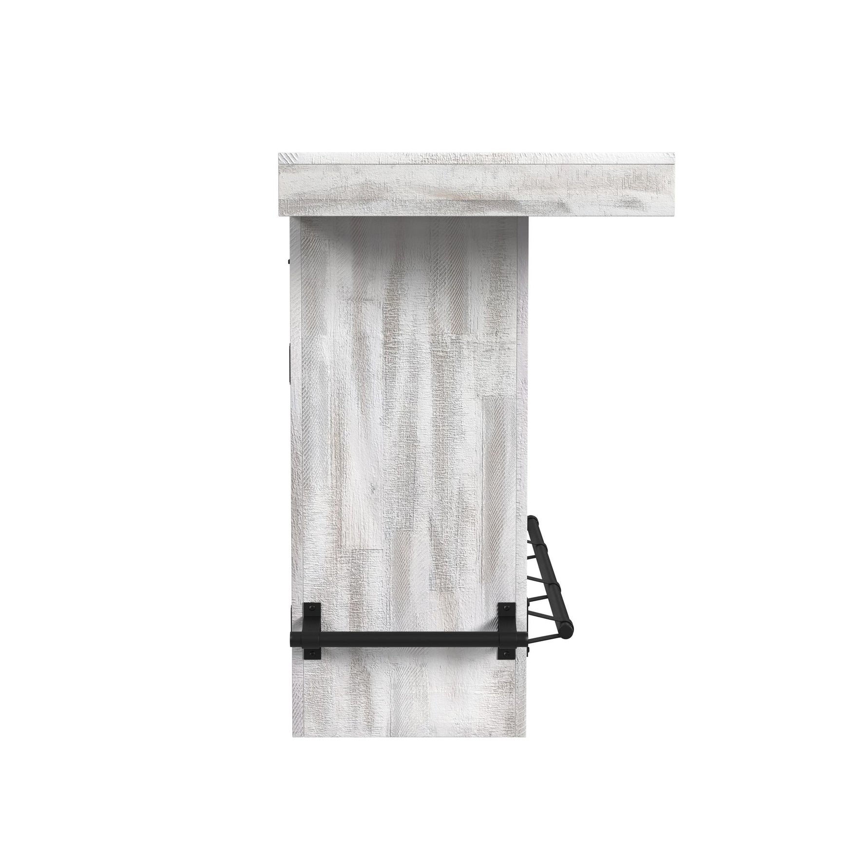 Rogen Rustic Bar Table with Ice Tray, USB and Power in Rustic White - Tampa Furniture Outlet