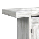 Rogen Rustic Bar Table with Ice Tray, USB and Power in Rustic White - Tampa Furniture Outlet