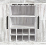 Rogen Rustic Bar Table with Ice Tray, USB and Power in Rustic White - Tampa Furniture Outlet
