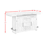 Rogen Rustic Bar Table with Ice Tray, USB and Power in Rustic White - Tampa Furniture Outlet