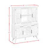 Rogen Rustic Buffet & Hutch with LED in Rustic White - Tampa Furniture Outlet