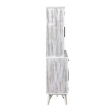 Rogen Rustic Buffet & Hutch with LED in Rustic White - Tampa Furniture Outlet