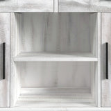 Rogen Rustic Buffet & Hutch with LED in Rustic White - Tampa Furniture Outlet