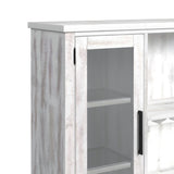 Rogen Rustic Buffet & Hutch with LED in Rustic White - Tampa Furniture Outlet