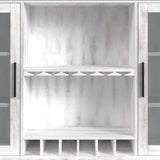 Rogen Rustic Buffet & Hutch with LED in Rustic White - Tampa Furniture Outlet