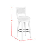 Rogen Rustic Swivel Bar Stool with Grey Fabric in Rustic White (2 Per Carton) - Tampa Furniture Outlet