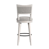 Rogen Rustic Swivel Bar Stool with Grey Fabric in Rustic White (2 Per Carton) - Tampa Furniture Outlet