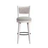 Rogen Rustic Swivel Bar Stool with Grey Fabric in Rustic White (2 Per Carton) - Tampa Furniture Outlet