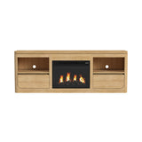 Rosalie KIT - 71" TV Console with Fireplace Insert in Natural