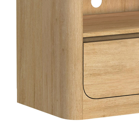 Rosalie 71" TV Console without Fireplace Insert in Natural