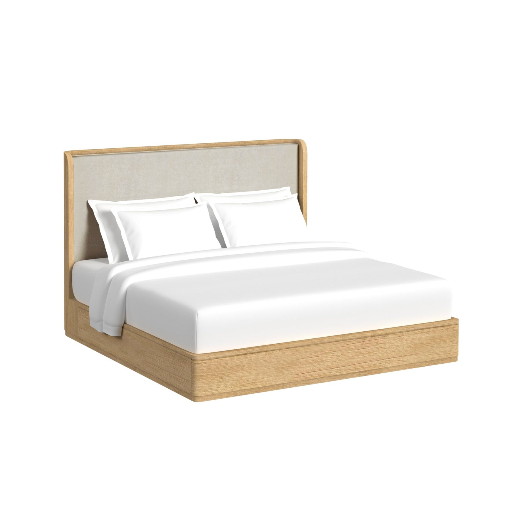 Rosalie King UPH Bed in Natural - Tampa Furniture Outlet